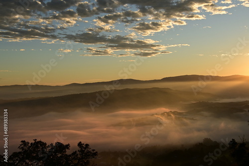 sunset in the mountains