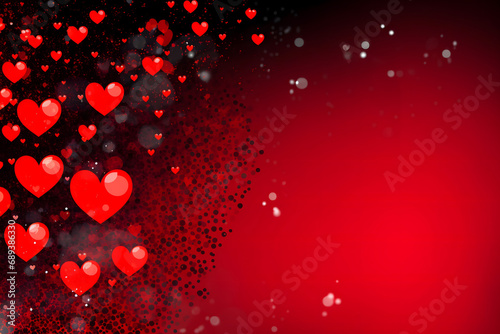 valentines day background, social media background for vday, full of romance cards with love, red rose and candles 