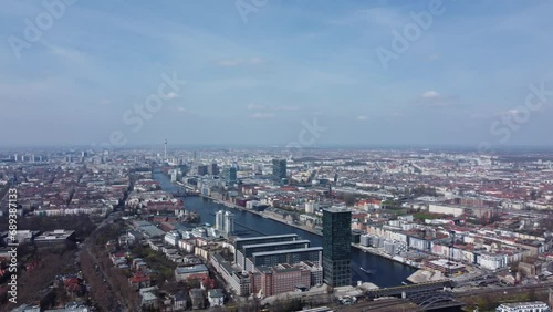 Wallpaper Mural Vue aérienne panoramique de la ville capitale Copenhague au coucher de soleil avec lac Pavillon et pont Dronning Louises Bro, Danemark, Europe Torontodigital.ca