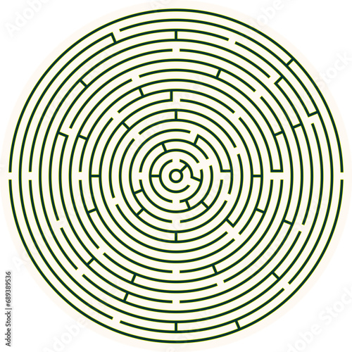 Labyrinth vector graphic circle shape. Maze  labyrinth  game illustration.