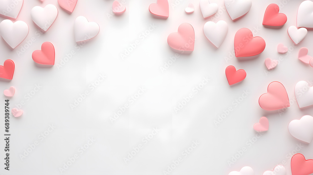 Valentines day cute background with decorative hearts