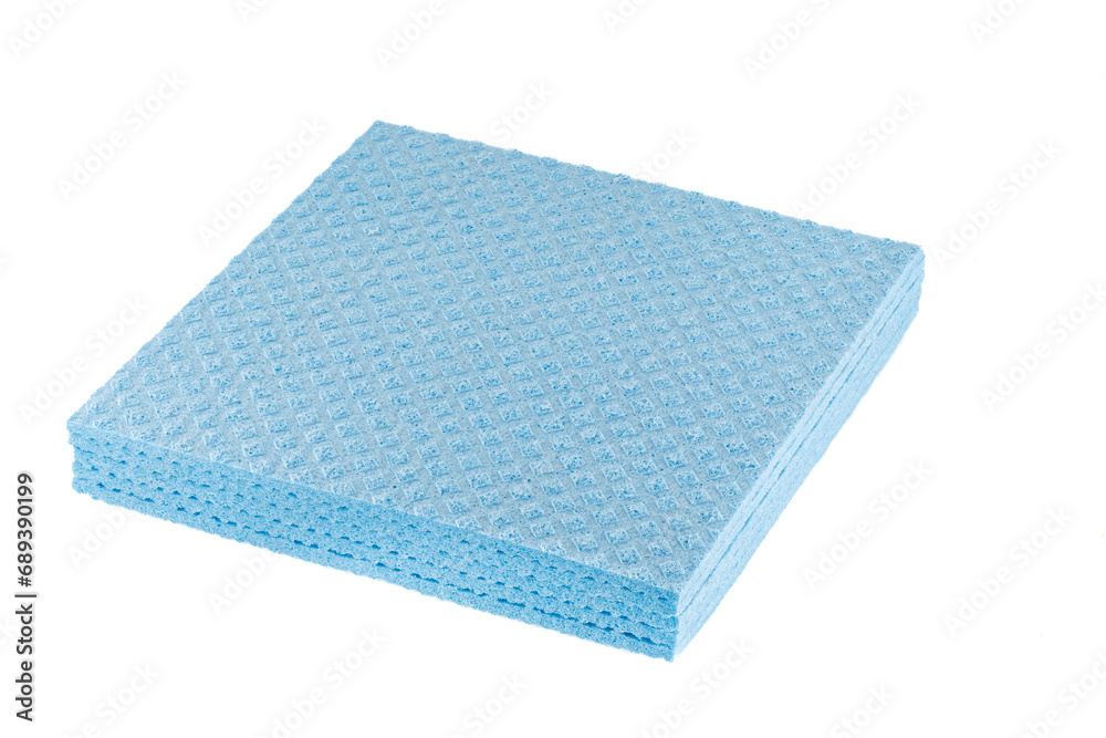 Sponge cloth for cleaning Isolated on white background. Kitchen wipe cloth. Cellulose sponges. Set of sponge wipes for cleaning.