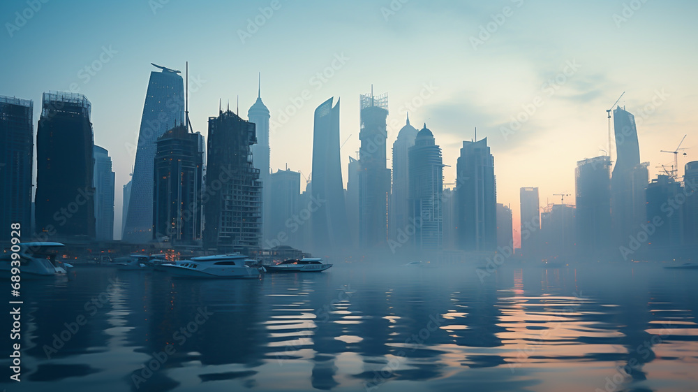 Dubai city skyscrapers, UAE, travel and tourism concept Dubai city skyscrapers, UAE, travel and tourism concept