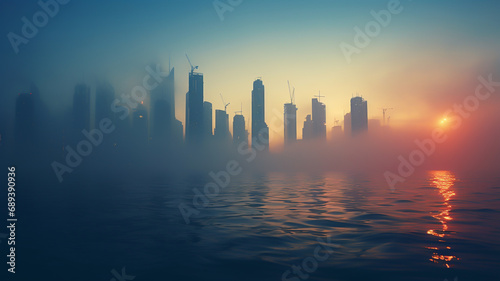 Dubai city skyscrapers, UAE, travel and tourism concept 