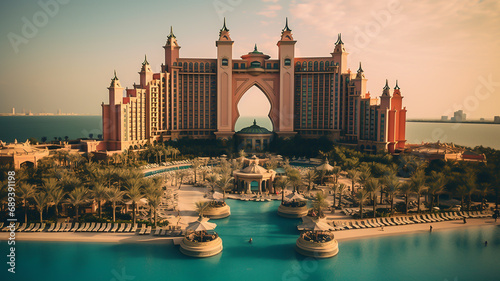 Atlantis The Palm, Dubai is a luxury resort hotel located atop the Palm Jumeirah in the United Arab Emirates photo
