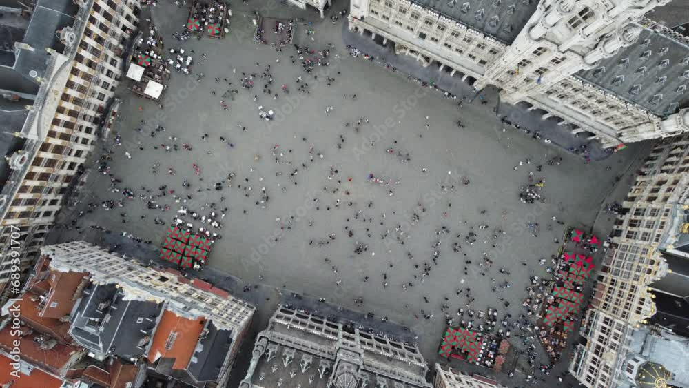 Vue aérienne panoramique de la ville de Bruxelles, Grand Place, mairie centre ville capitale, Belgique, Europe