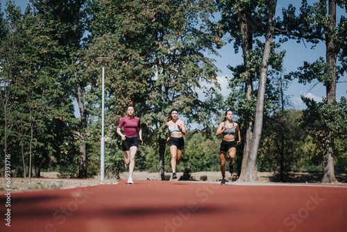Group of Athletic Women Enjoying a Sunny Day in the Park.
