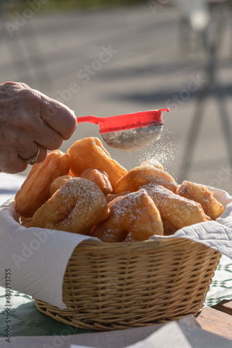 basket of fresh baked sweet bread 