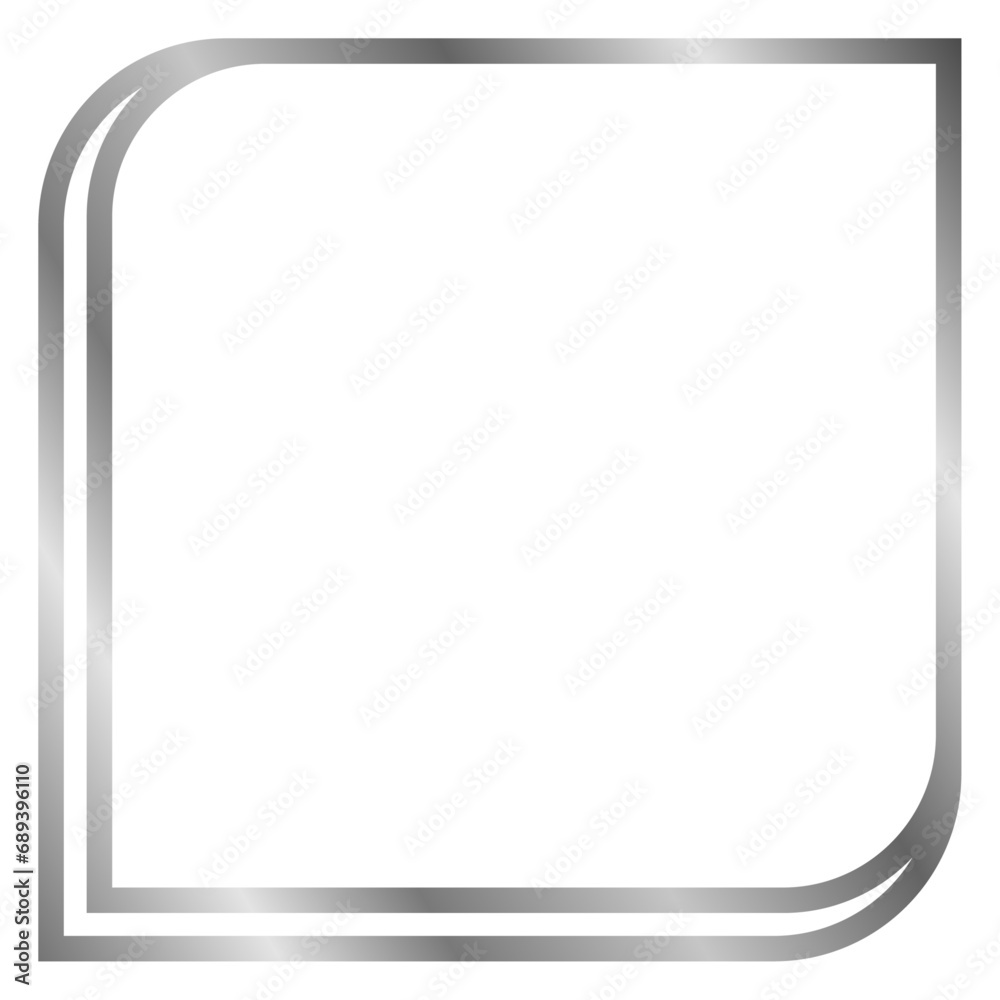 Silver metal frame isolated on white. Vector frame for text, photo, certificate, pictures, diploma, card, invitation. Square luxury frame Silver metal frame isolated on white. Vector frame for text, photo, certificate, pictures, diploma, card, invitation. Square luxury frame