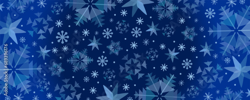クリスマスに使える雪の結晶の青いベクター背景画像