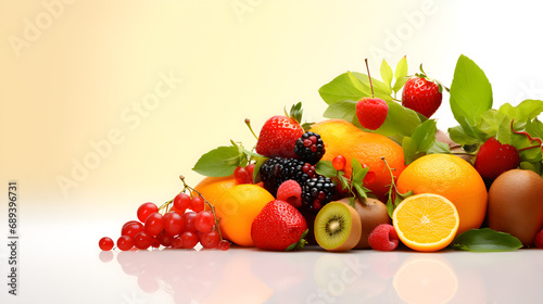 Fresh fruit isolated on white background   Fruits and vegetables isolated on a white background   Exotic Fruit and Berry Collection on White 