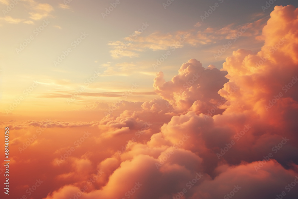 Beautiful photography of clouds in the sky, rich orange colour grade. AI generative Beautiful photography of clouds in the sky, rich orange colour grade. AI generative