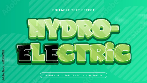 Green hydroelectric 3d editable text effect - font style