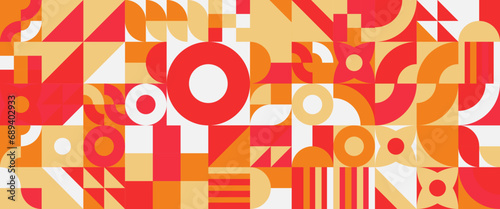 White orange and red vector abstract banners with mosaic geometric design Minimalist modern graphic design element mosaic style concept for banner, flyer, card, or brochure cover