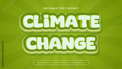 Green climate change 3d editable text effect - font style