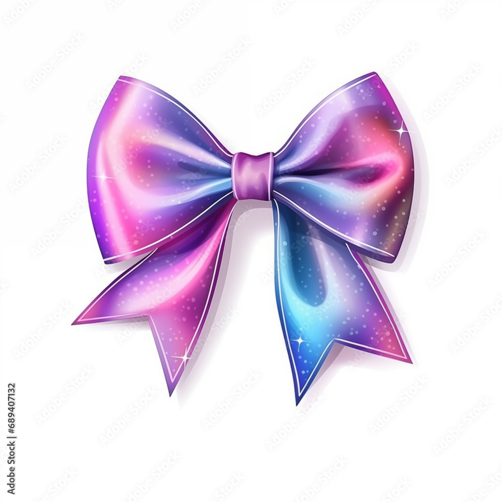 Satin bow isolated on a clear background.