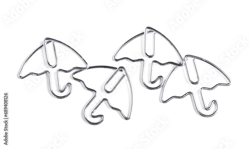 Blue paper clips in shape o...