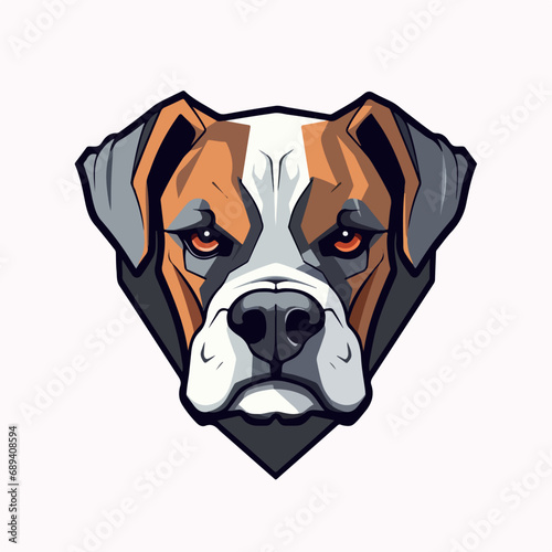 Boxer dog in cartoon  doodle style. Isolated 2d vector illustration in logo  icon  sketch style  Eps 10. AI Generative