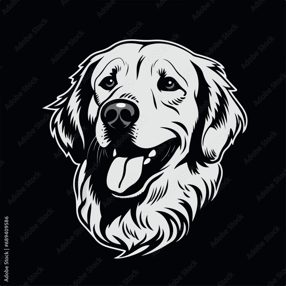 Golden Retriever in cartoon, doodle style. Isolated 2d vector illustration in logo, icon, sketch style, Eps 10. AI Generative