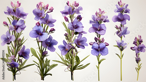 Set of Lobelia erinus flower isolated. PNG file  Clip art and cut out