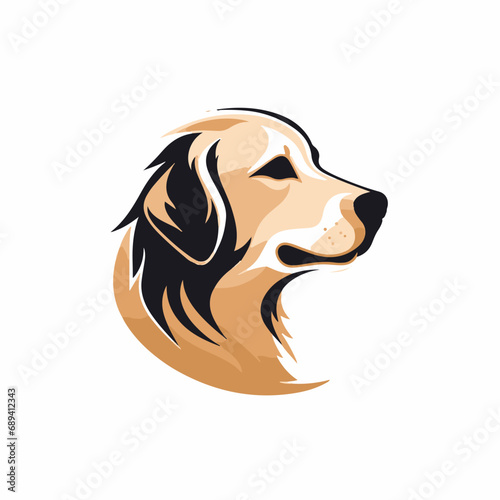 Golden Retriever in cartoon, doodle style. Isolated 2d vector illustration in logo, icon, sketch style, Eps 10. AI Generative photo