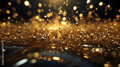3D gold confetti that floats down to celebrate the new year, christmas, etc