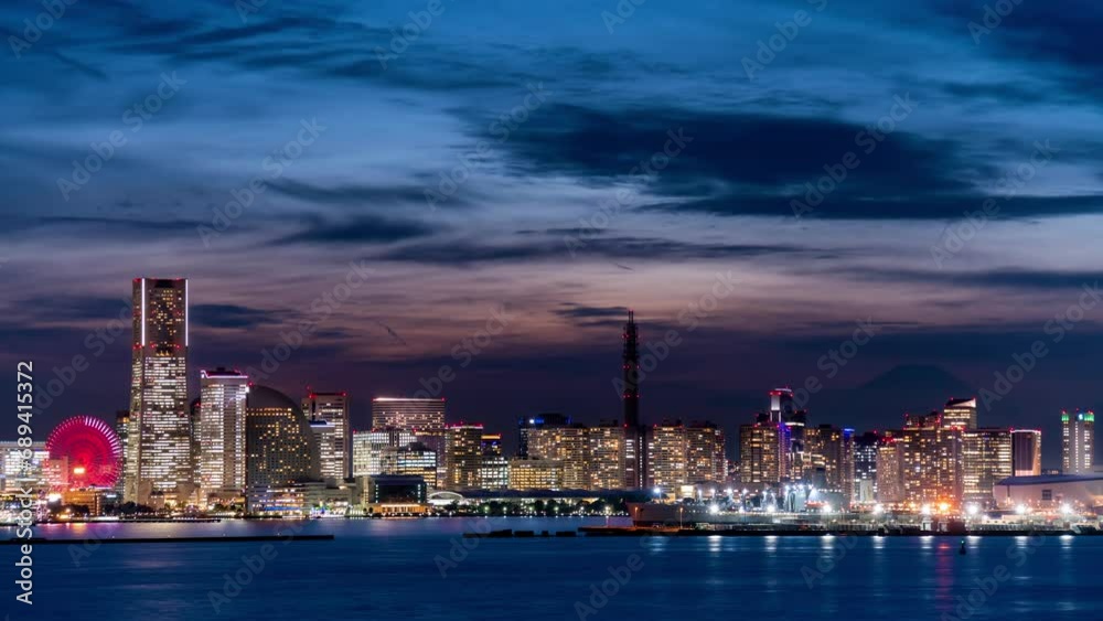 横浜タイムラプス　Dec.2023　黄昏れから夜景