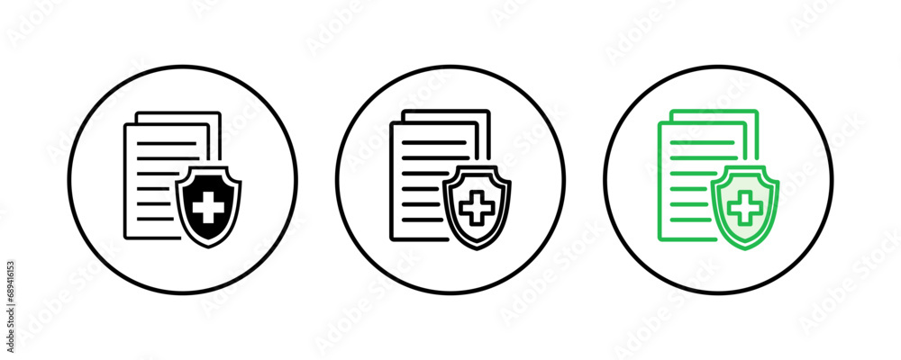 Medical insurance icon set. health insurance icon