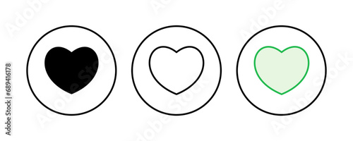 Love icon set. Heart icon vector. Like icon vector.