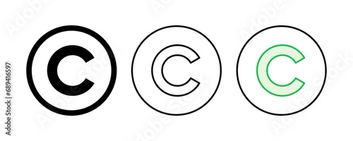 Copyright icon set. copyright symbols