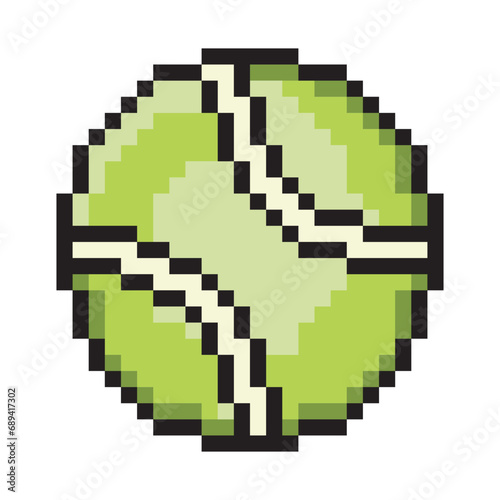 Tennis ball with pixel art design