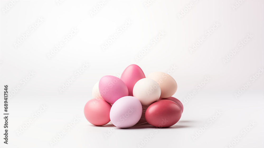 easter eggs on a white background