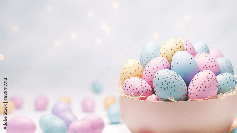 easter eggs in a basket easter eggs in a basket