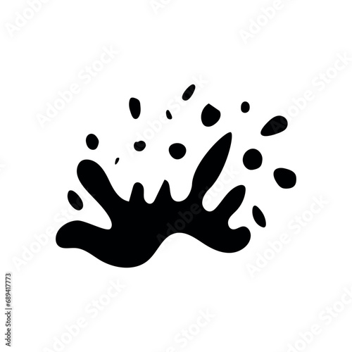 Black splashes on white bac...