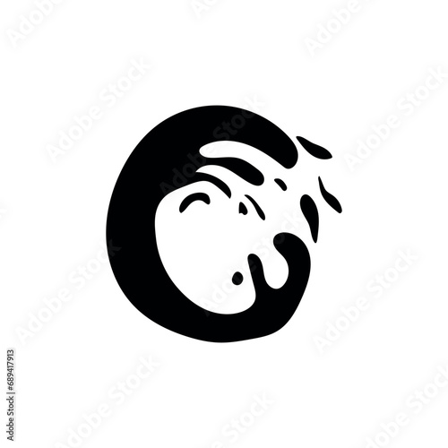 Black splashes on white bac...