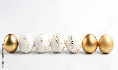 gold egg easter egg on a white background