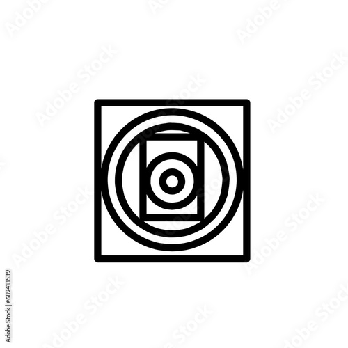 circle in square icon vector simple illustration 