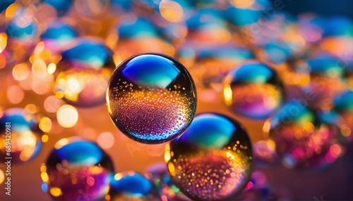 Colorful background with flying bubbles - abstract desktop PC wallpaper