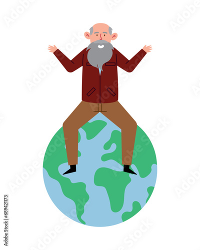 charles darwin in top of the world