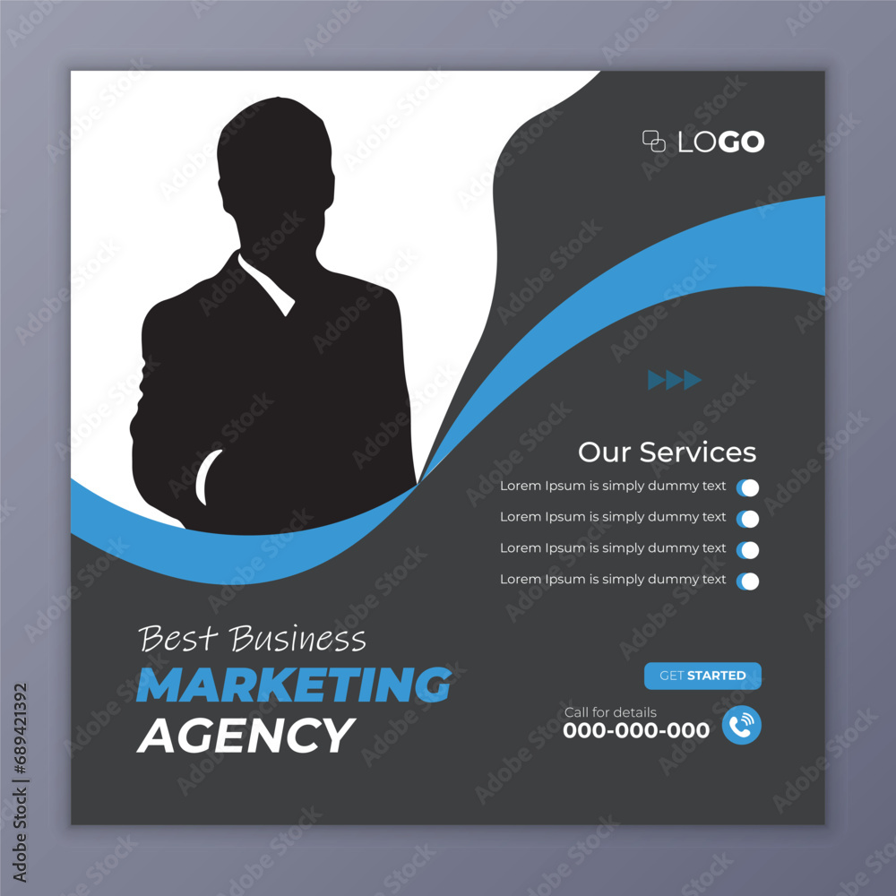 Digital marketing agency and corporate business instragram social media post template banner