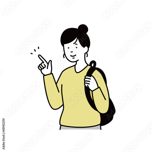 指をさす女性のイラスト素材
