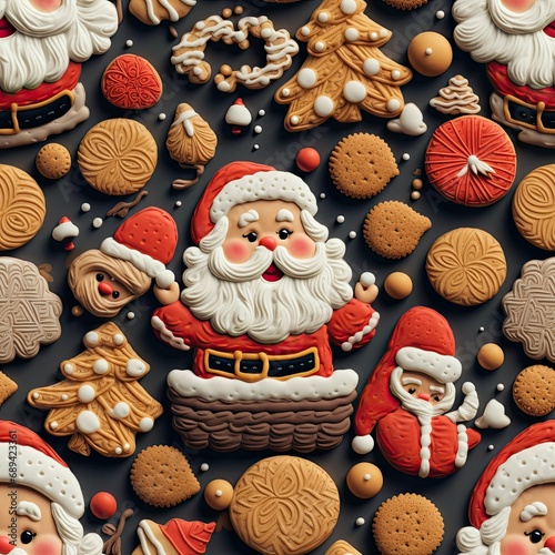 Seamless Christmass Wallpaper Santa Claus pattern