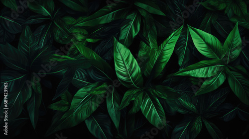 Edgy tropical green leaf background. Sharp lines  bold angles  nature s avant-garde allure
