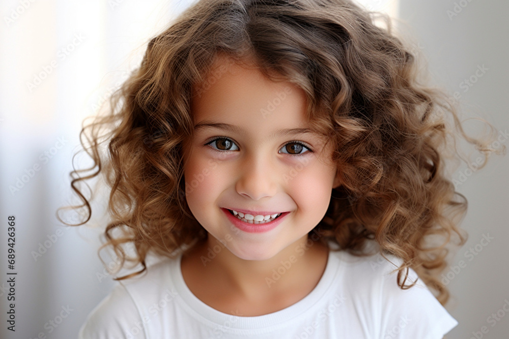 Perfect kids smile, happy child with beautiful white milk toothy smile, child dental care. Children's day concept. Generative AI Perfect kids smile, happy child with beautiful white milk toothy smile, child dental care. Children's day concept. Generative AI