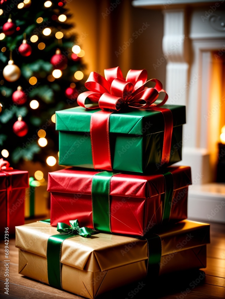 Stacked Christmas Presents Stacked Christmas Presents