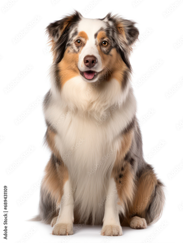 Australian Shepherd Dog Studio Shot Isolated on Clear Background, Generative AI