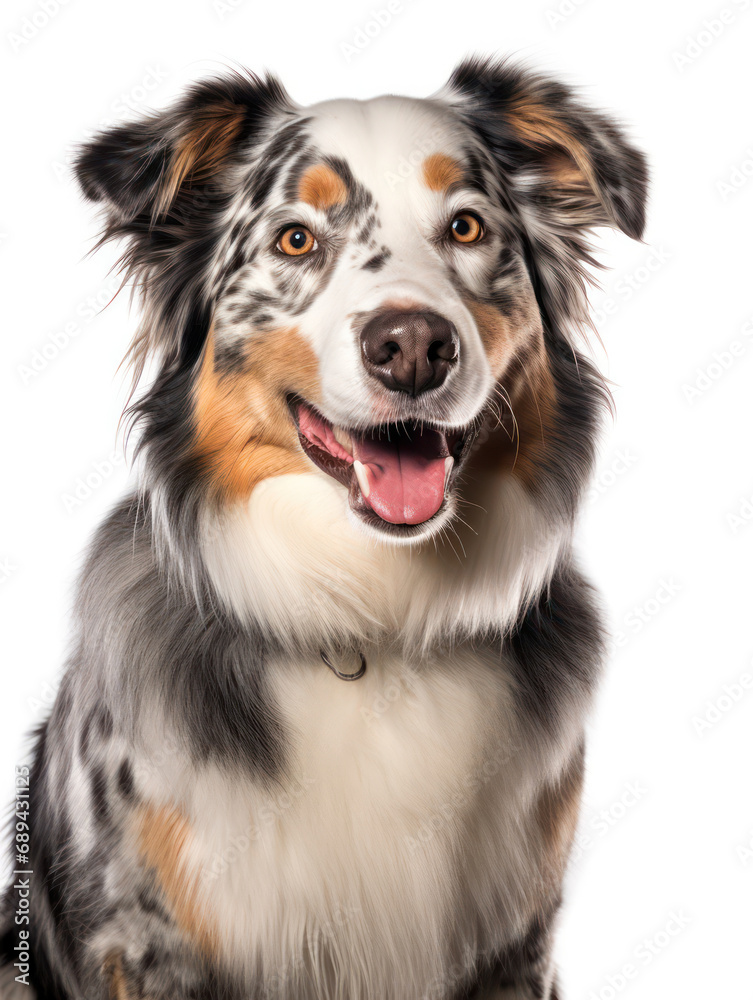 Australian Shepherd Dog Studio Shot Isolated on Clear Background, Generative AI