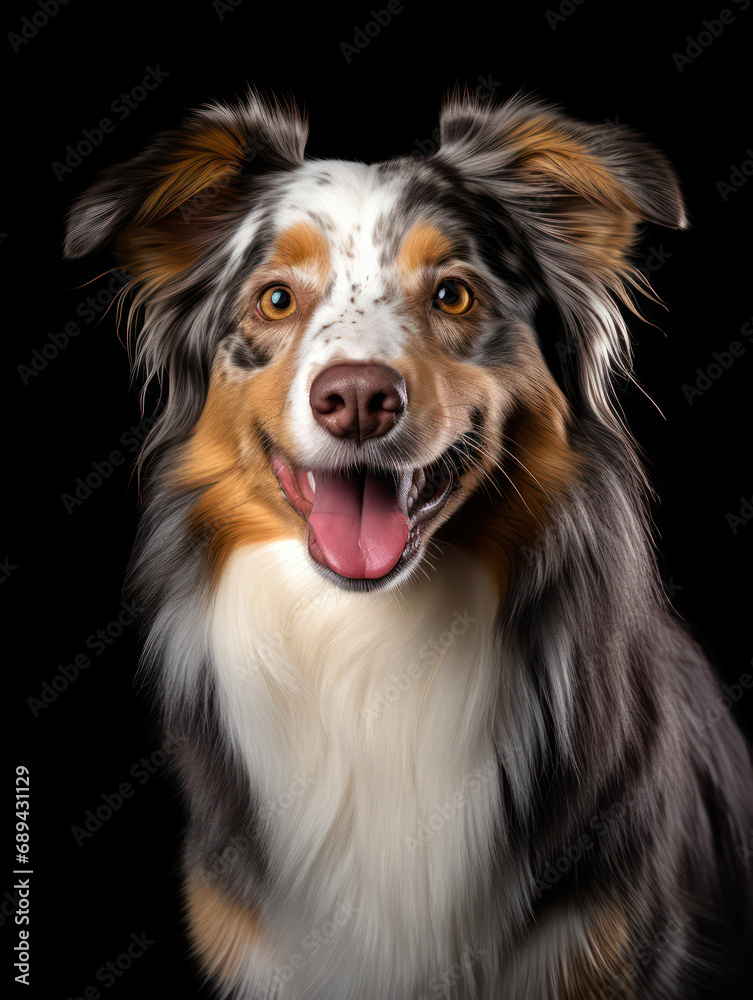 Australian Shepherd Dog Studio Shot Isolated on Clear Background, Generative AI Australian Shepherd Dog Studio Shot Isolated on Clear Background, Generative AI