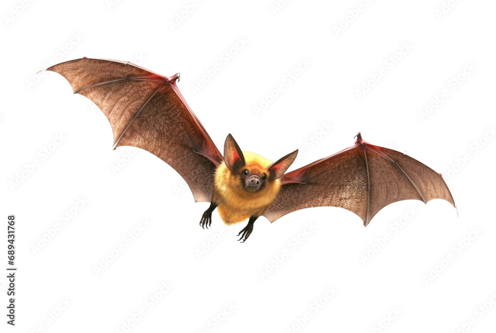Obraz premium flying bat isolated on transparent background. generative ai