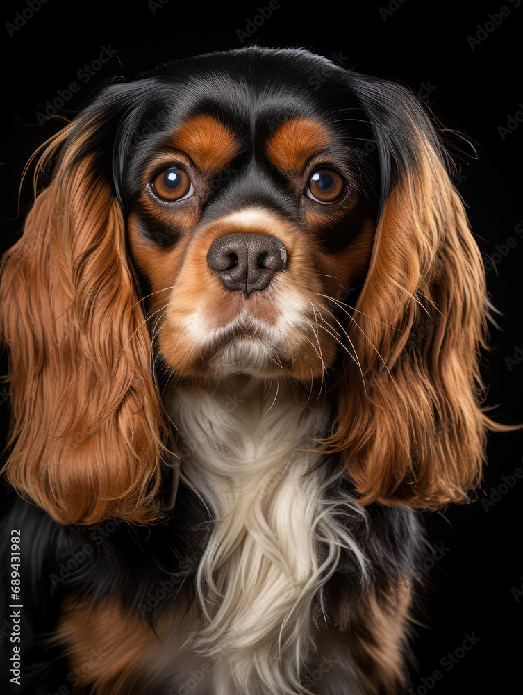 Cavalier King Charles Spaniel Dog Studio Shot Isolated on Clear Background, Generative AI Cavalier King Charles Spaniel Dog Studio Shot Isolated on Clear Background, Generative AI